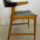 Fauteuil danois en chêne et cuir noir