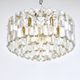 Large ceiling chandelier in gilded brass and glass Palazzo J.T. Kalmar, 1950s
