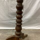 Ancien guéridon, brutaliste en bois tourné