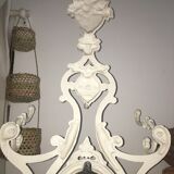 Antique cast iron coat rack on stand