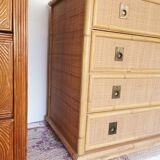 Commode rotin et bambou Dal Vera circa 1960