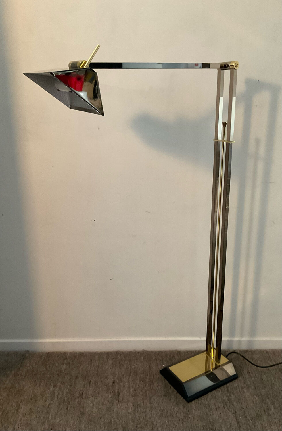 Golden Deknudt floor lamp from the 70s