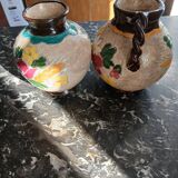 Vase Vallauris Massier with floral patterns,