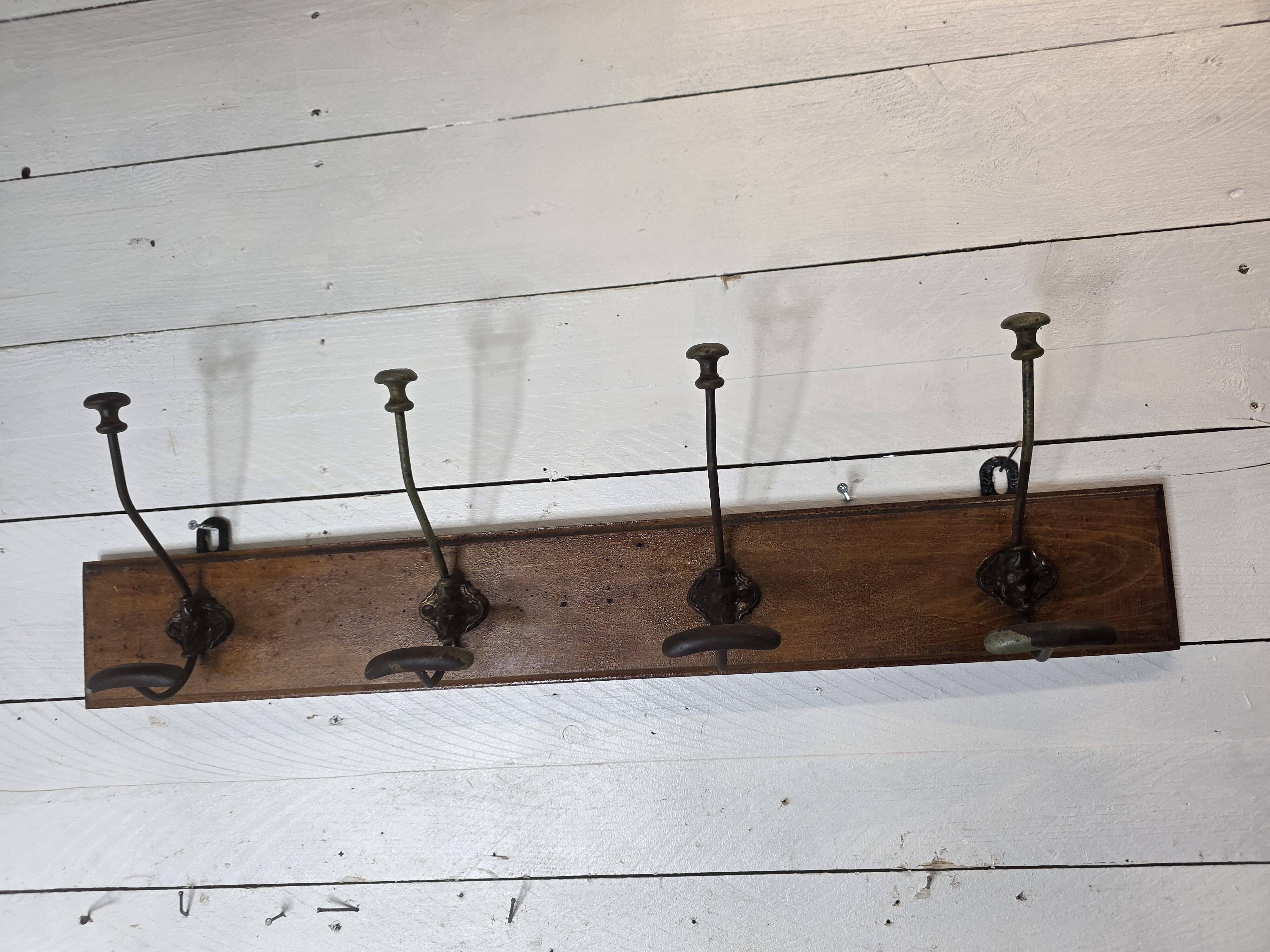 Old coat rack with 4 hooks