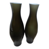 Pair of taupe glass vases – New condition