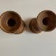 Paire de bougeoirs balustre en bois tourné scandinaves 1970