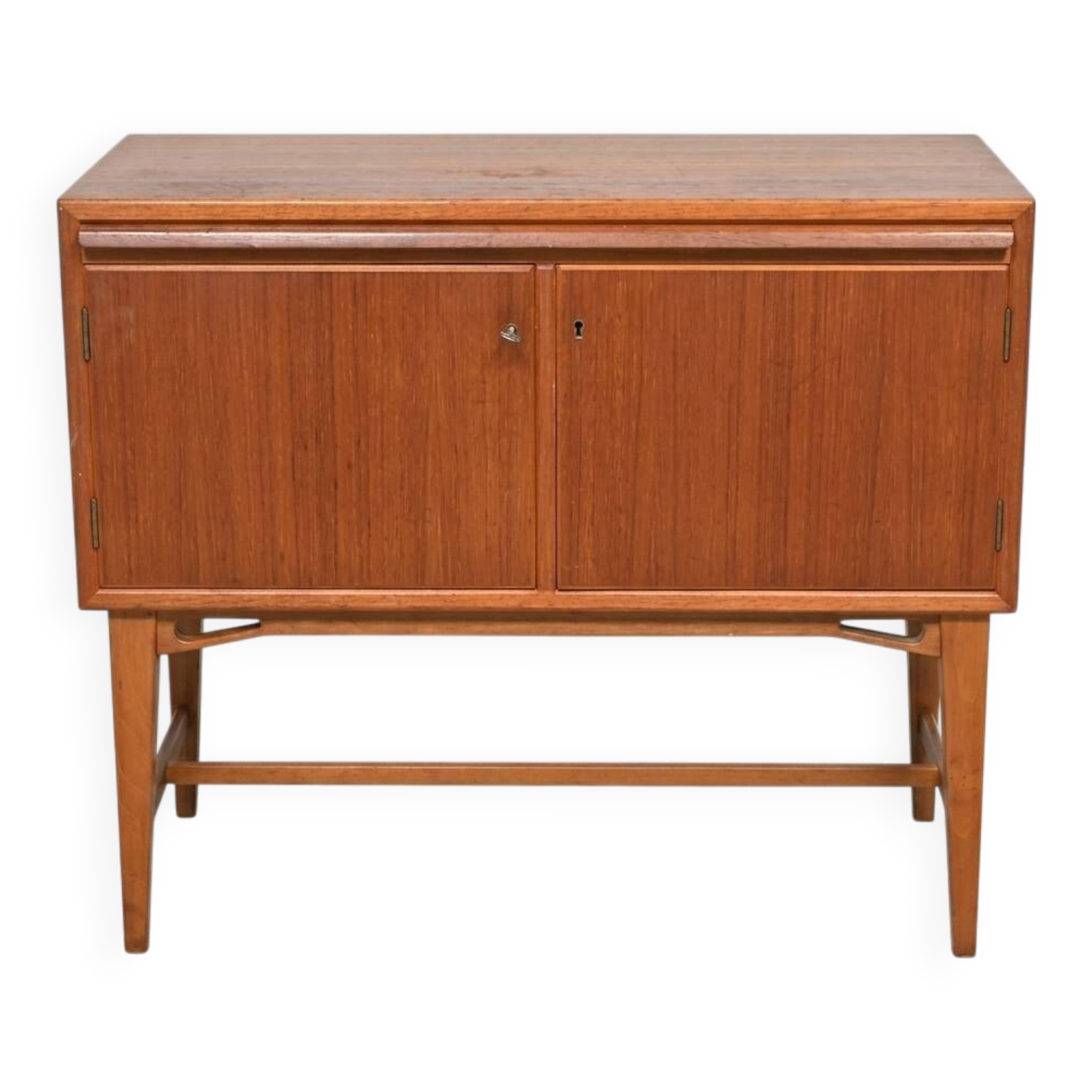 Vintage Scandinavian teak sideboard with writing surface, 1960s.