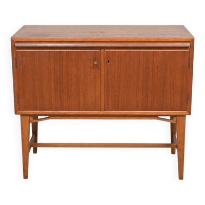 Buffet scandinave vintage en teck avec surface d’écriture, années 60