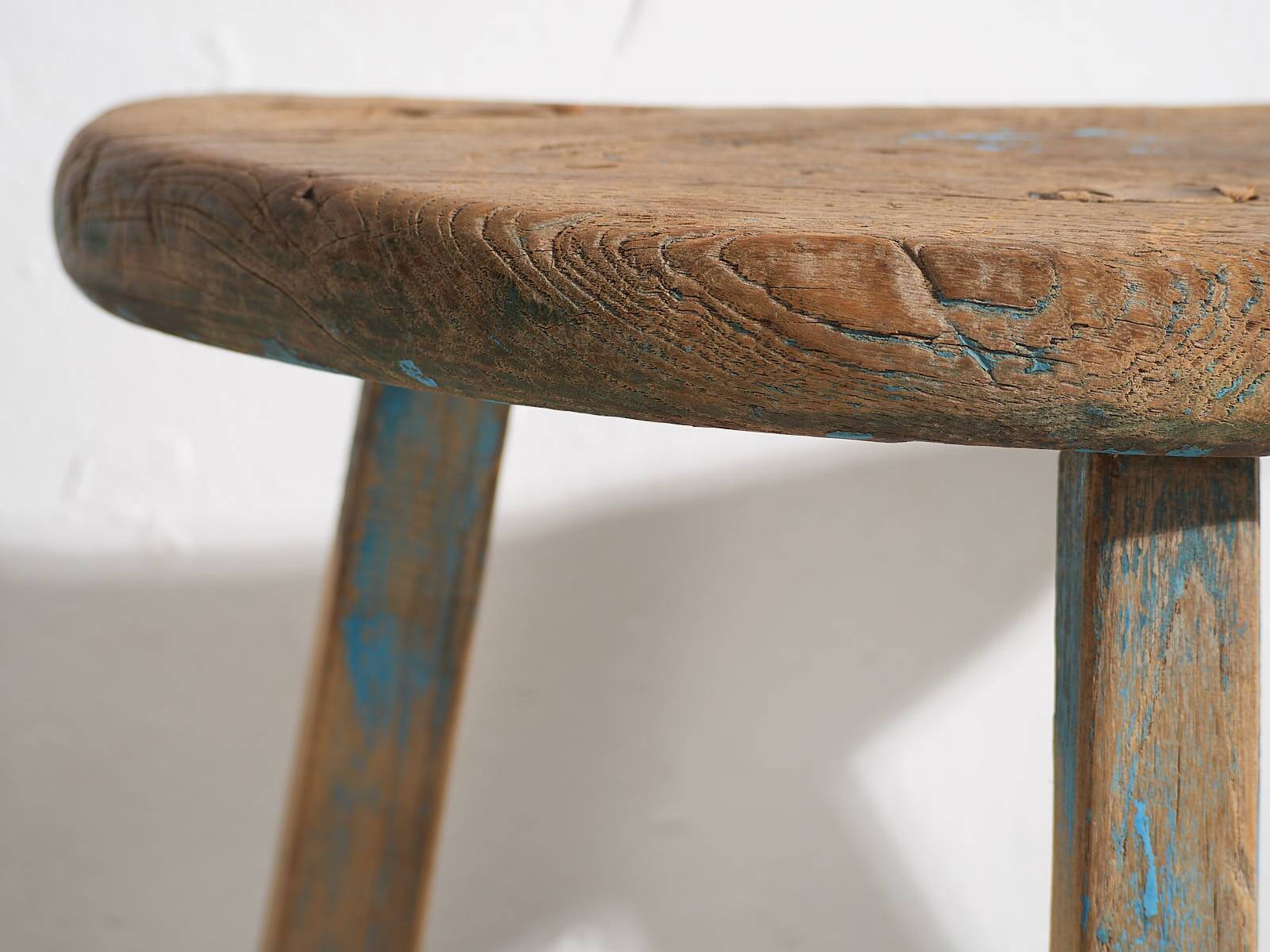 Antique solid wood stool (c.1900) #7