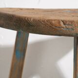 Antique solid wood stool (c.1900) #7