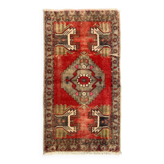 Petit tapis turc vintage 101x53 cm, short runner, tribal, shabby, mini tapis