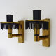 Paire d'appliques murales vintage italienne laiton
