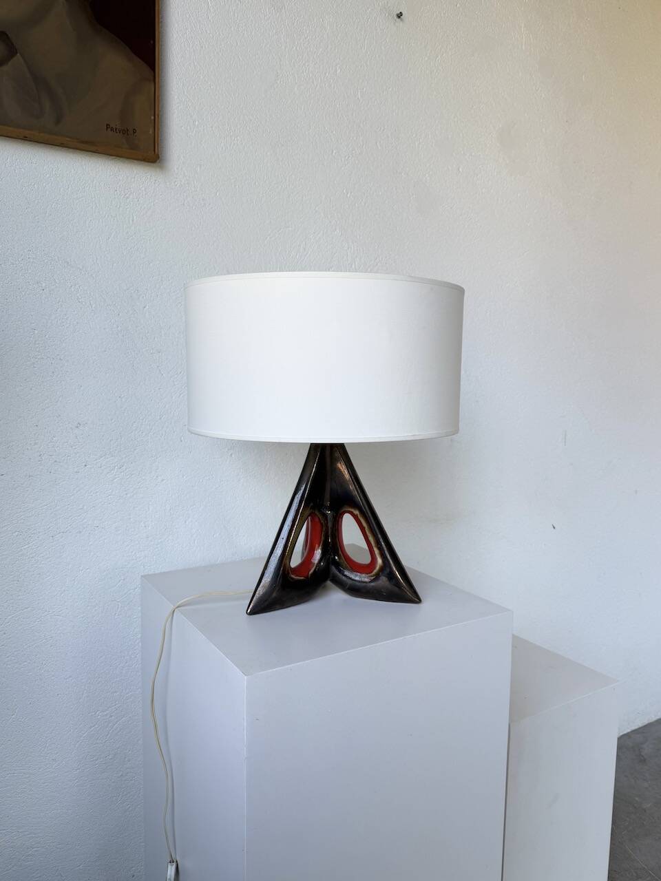 1950s ceramic table lamp, free form