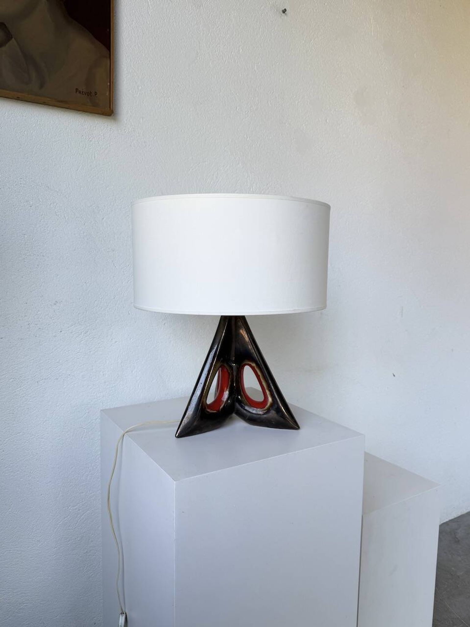 1950s ceramic table lamp, free form