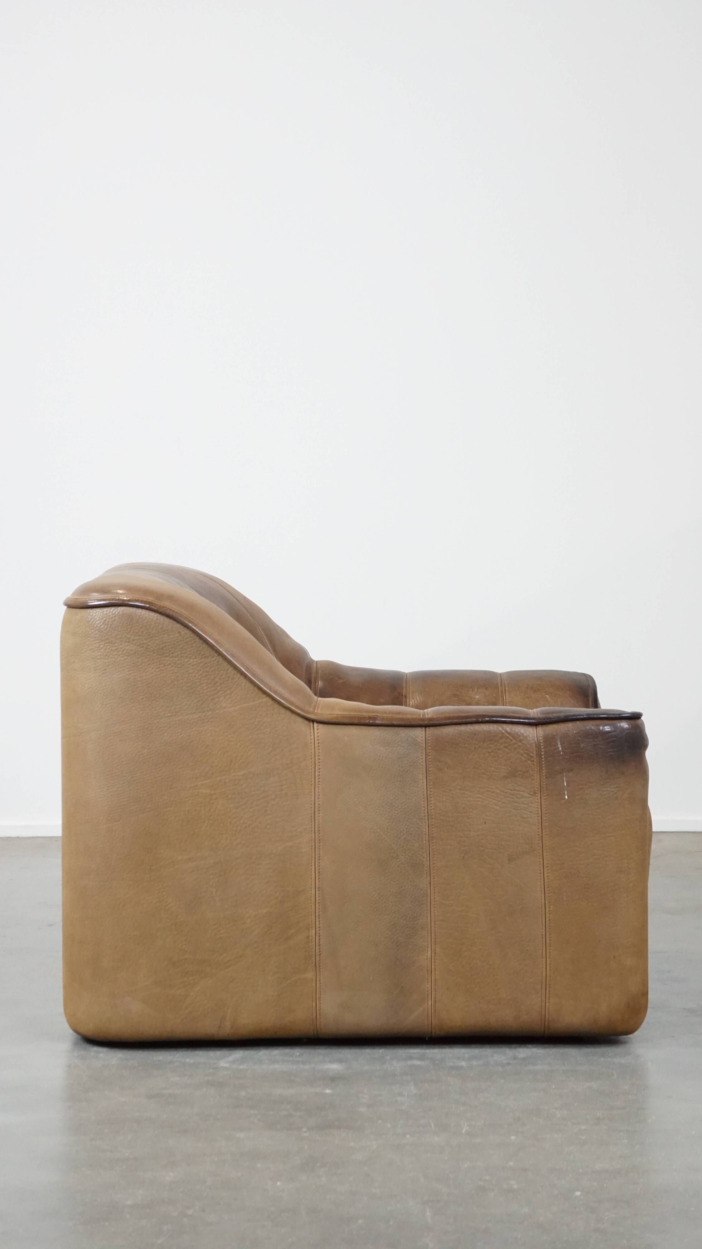 70s vintage buffalo leather design armchair from De Sede model DS44