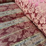 Divano due posti in tessuto broccato anni ’50 vintage