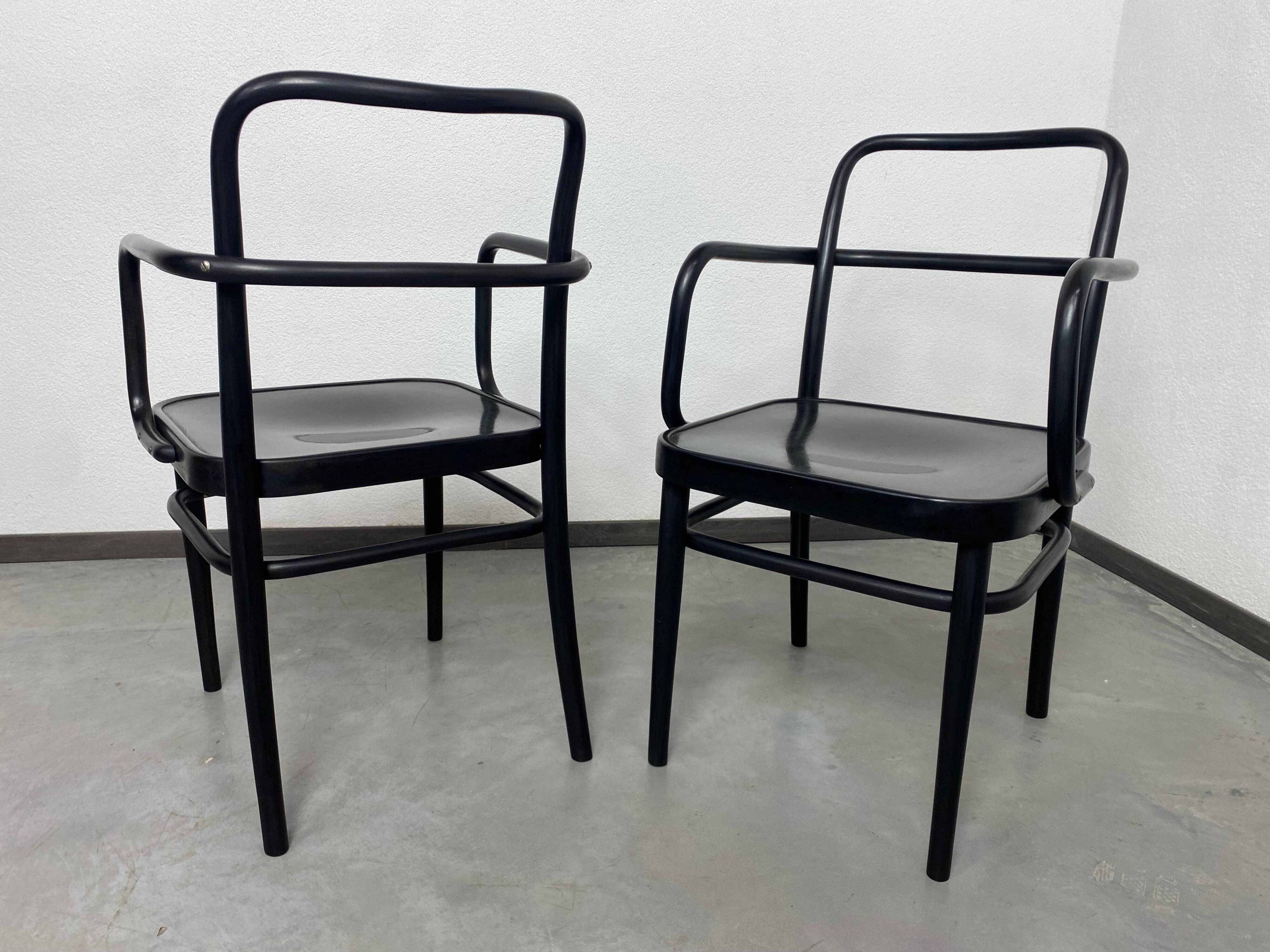 Art Deco armchairs no. A 64F by Adolf Gustav Schneck for Thonet Mundus