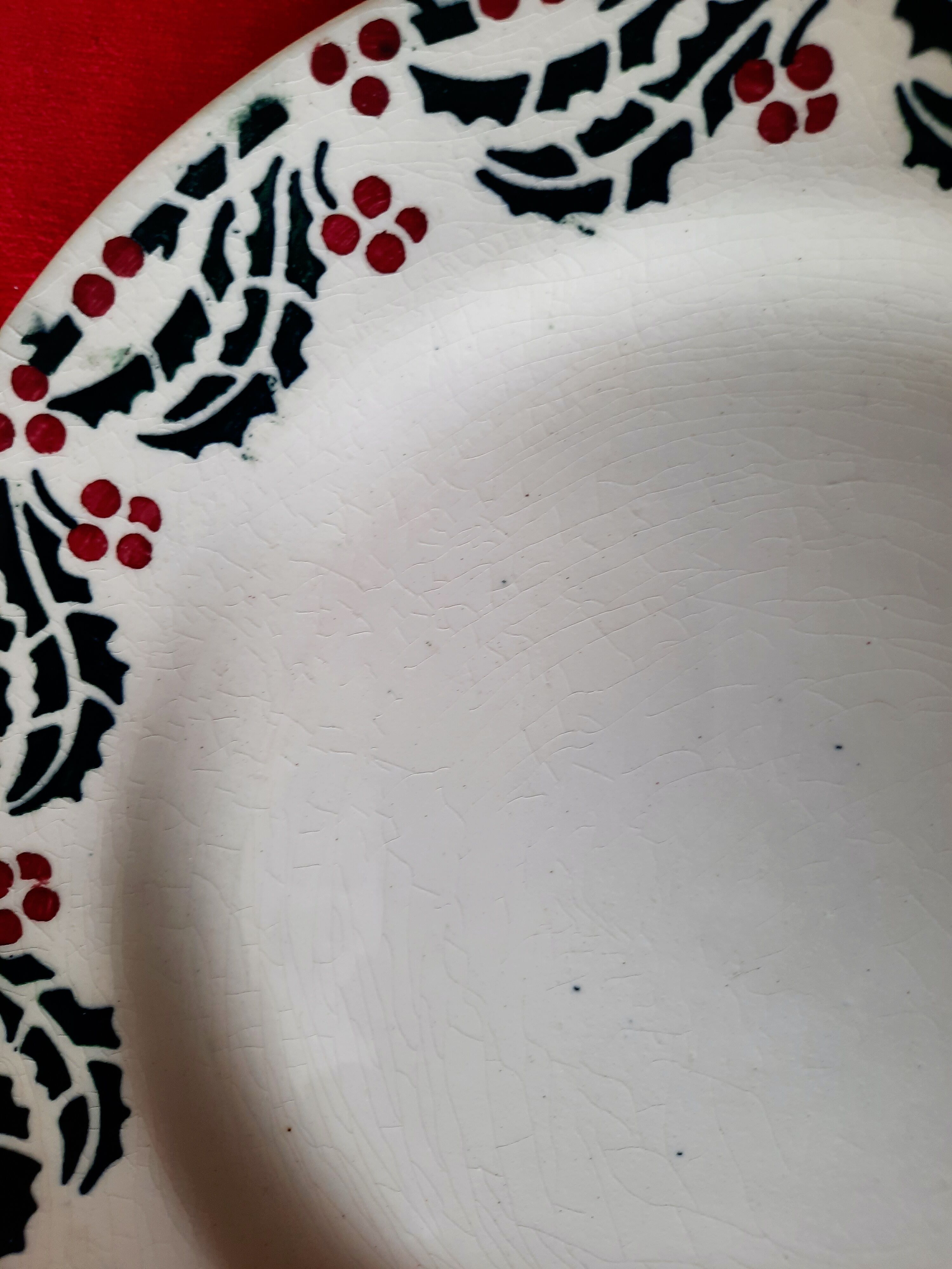 Flat, dessert, hollow plates and tureen in old earthenware