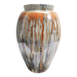 Orange and Beige Lacquered Earthenware Vase / Umbrella Stand by Pasquinucci