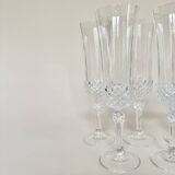 Set of 5 Cristal d'Arques champagne flutes