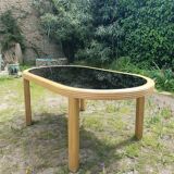 Rattan dining table 1980