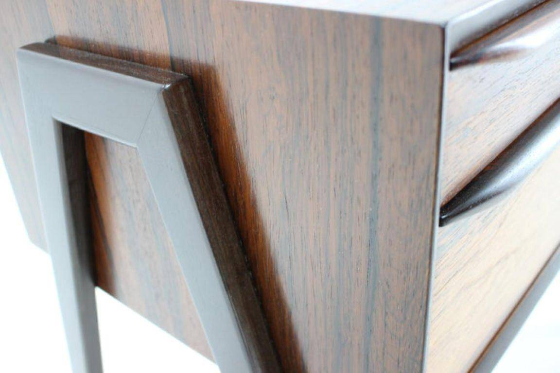 Mid-Century Danish Modern Palisander Sewing Cabinet on Wheels, 1960s