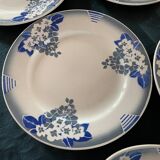 Lot 6 flat plates, 1 dish, 1 Ceranord Saint Amand Vintage 1950s dish
