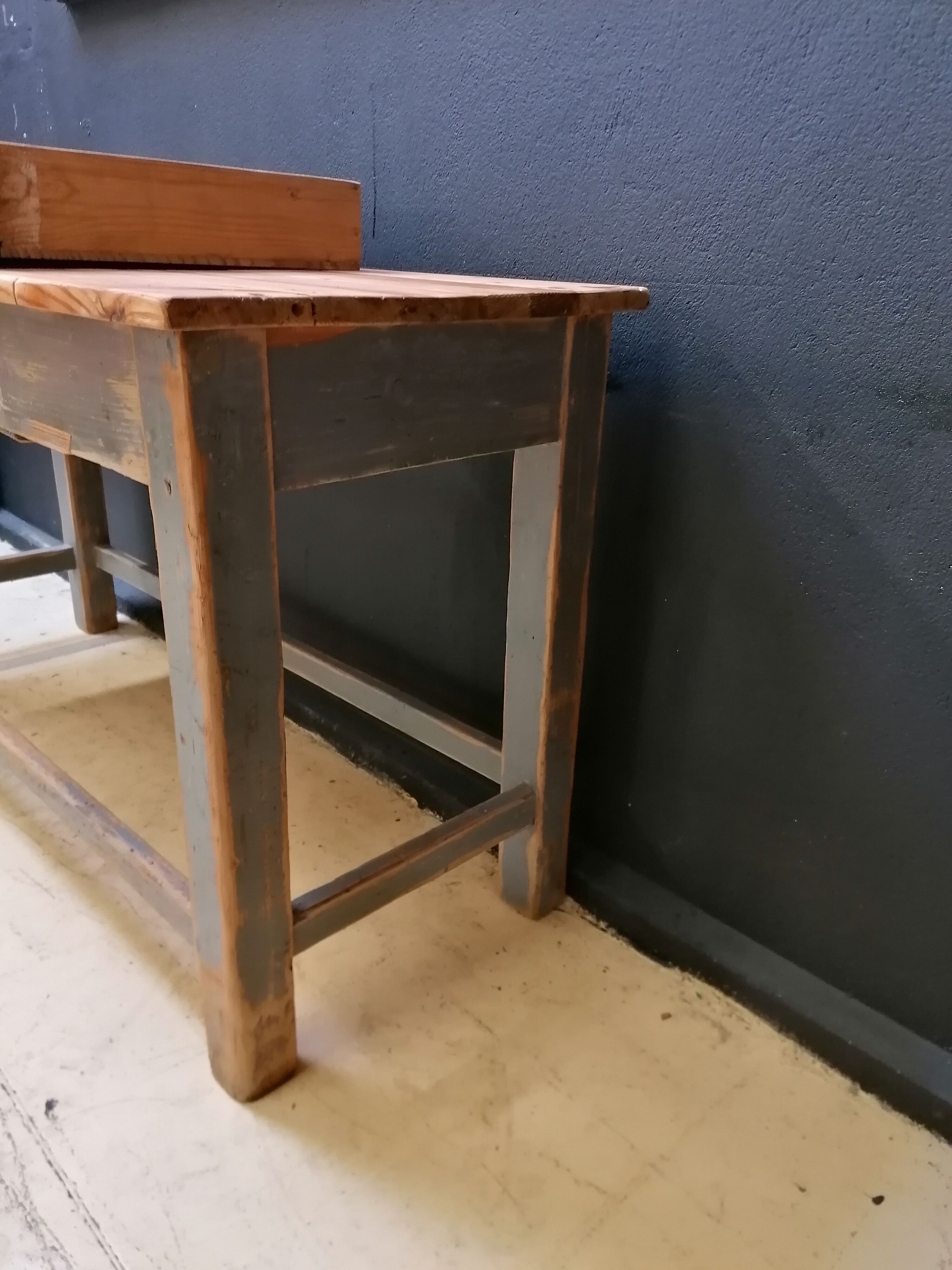 Patinated drapery table