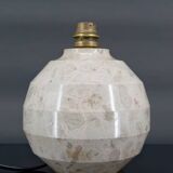 Modernist Art Deco ball lamp in carved marble, France, Circa 1930