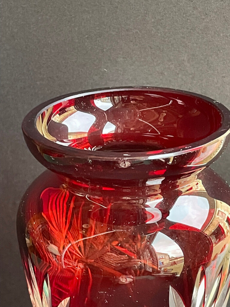 Baluster vase - cut blown crystal
