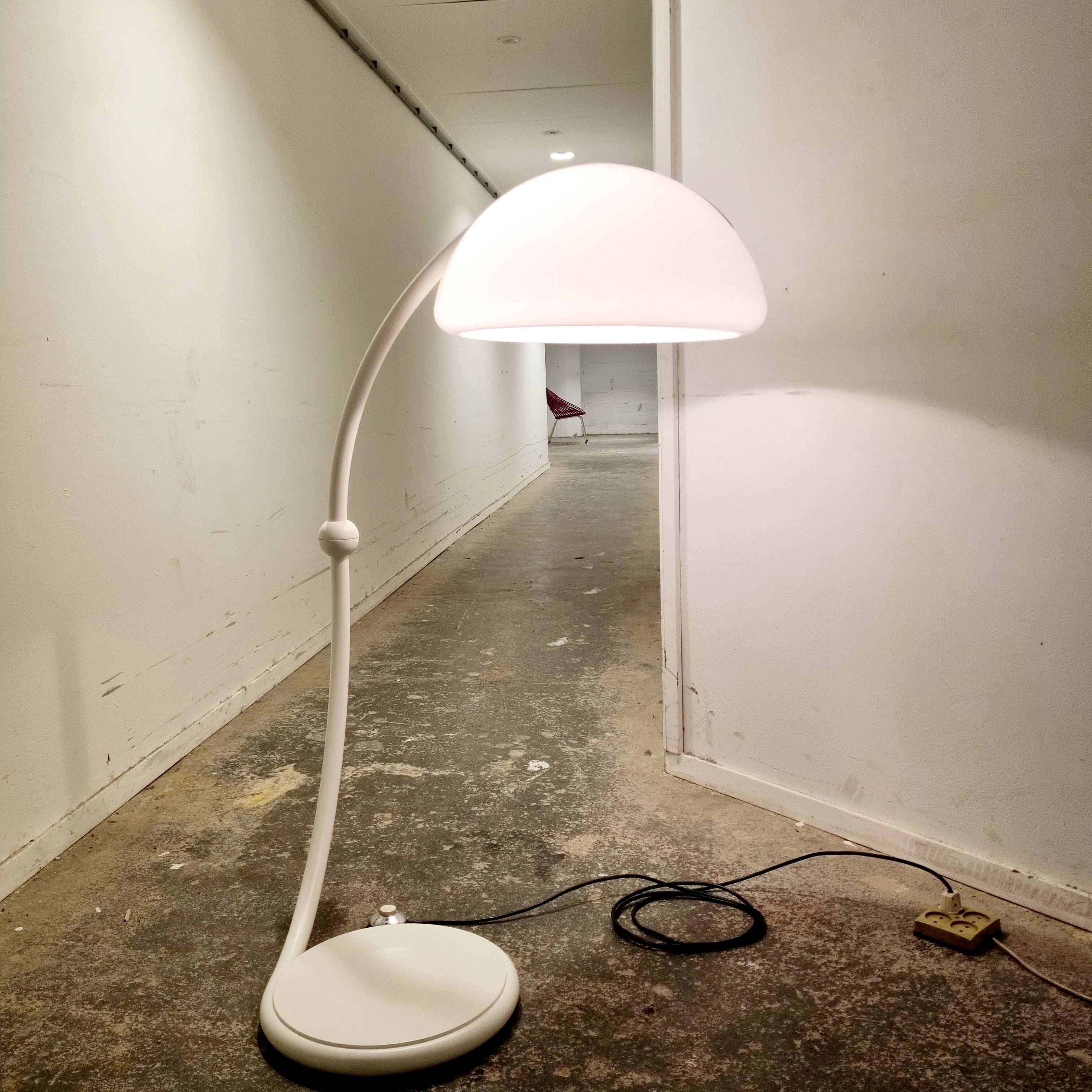 White Serpente Floor Lamp by Elio Martinelli for Martinelli Luce