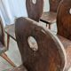 8 chaises brutalistes vintage en bois