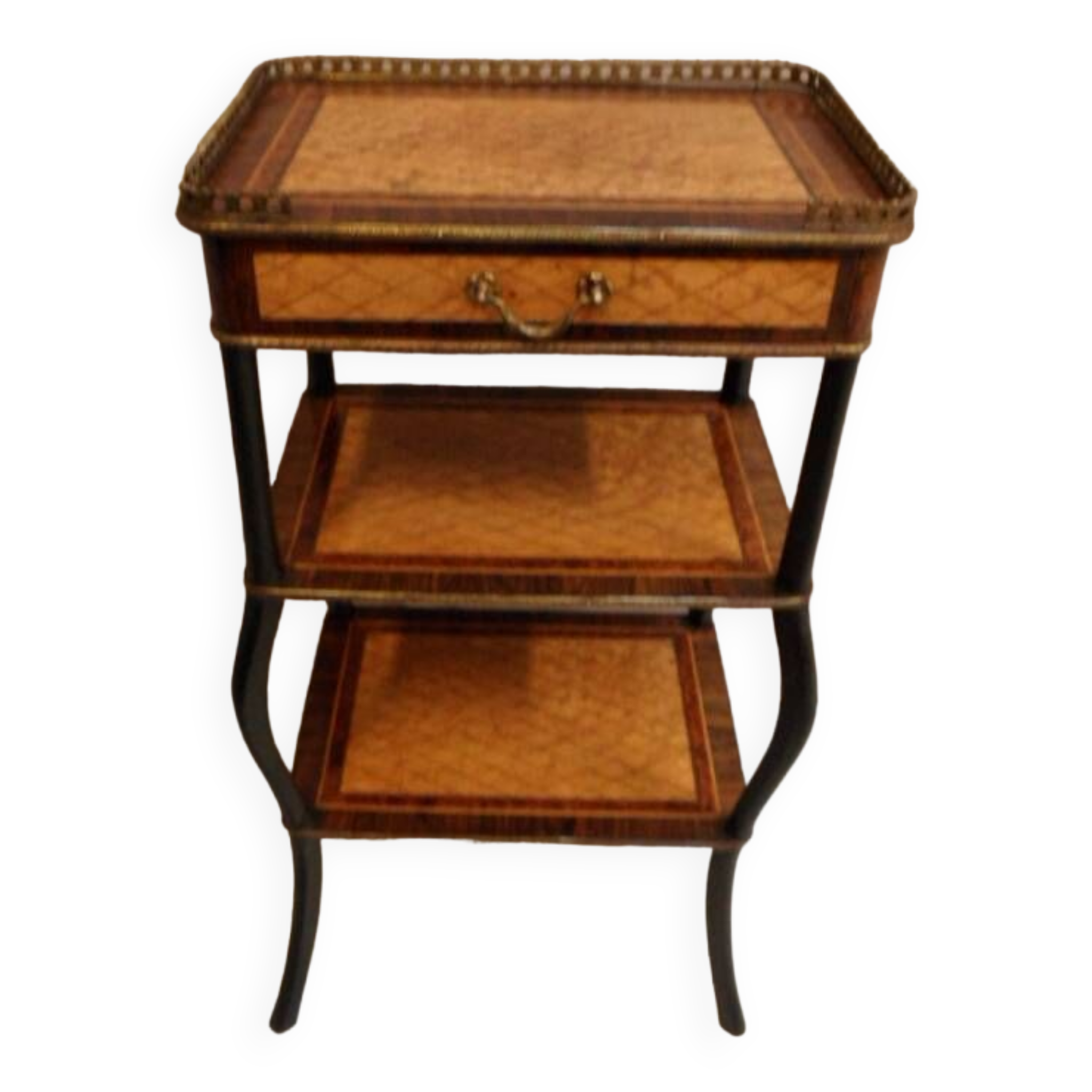 Table d'appoint antique Napoléon 3 avec marqueterie