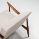 Sculptural Danish lounge chair in teak and fabric Denmark 1960