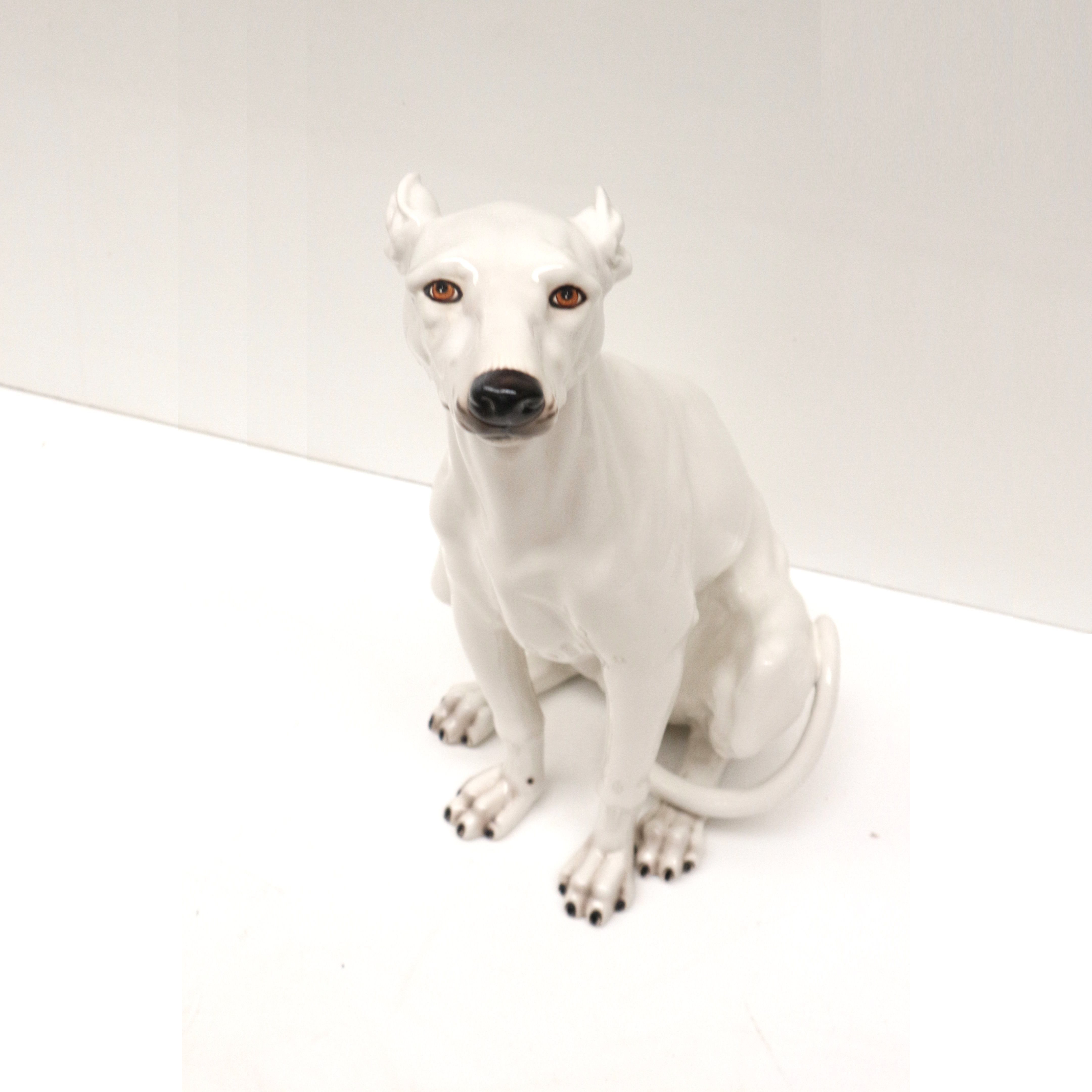 Vintage Italian design hand painted ceramic dog