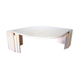 Travertin teardrop shaped coffee table, italy 1970