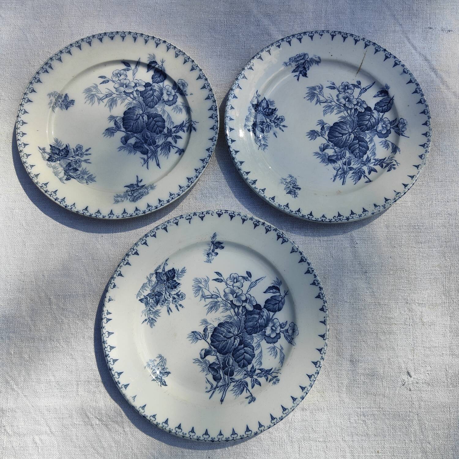 3 iron earth plates U&C Sarreguemines