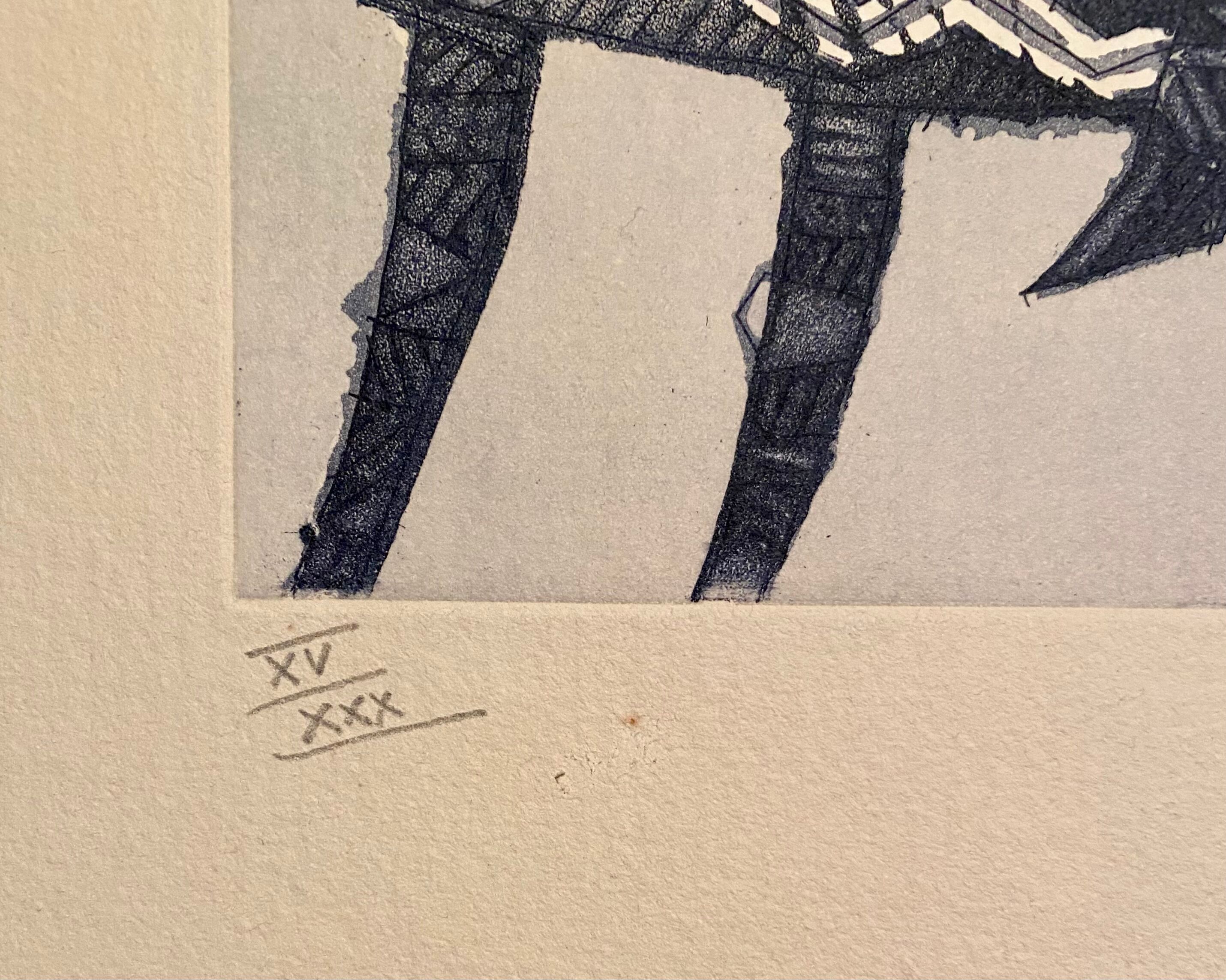 Lithographie originale signée et numérotée Max Papart - Le Cavalier