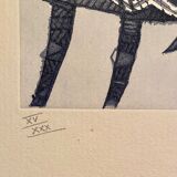 Max Papart - Le Cavalier - Original lithograph signed and numbered