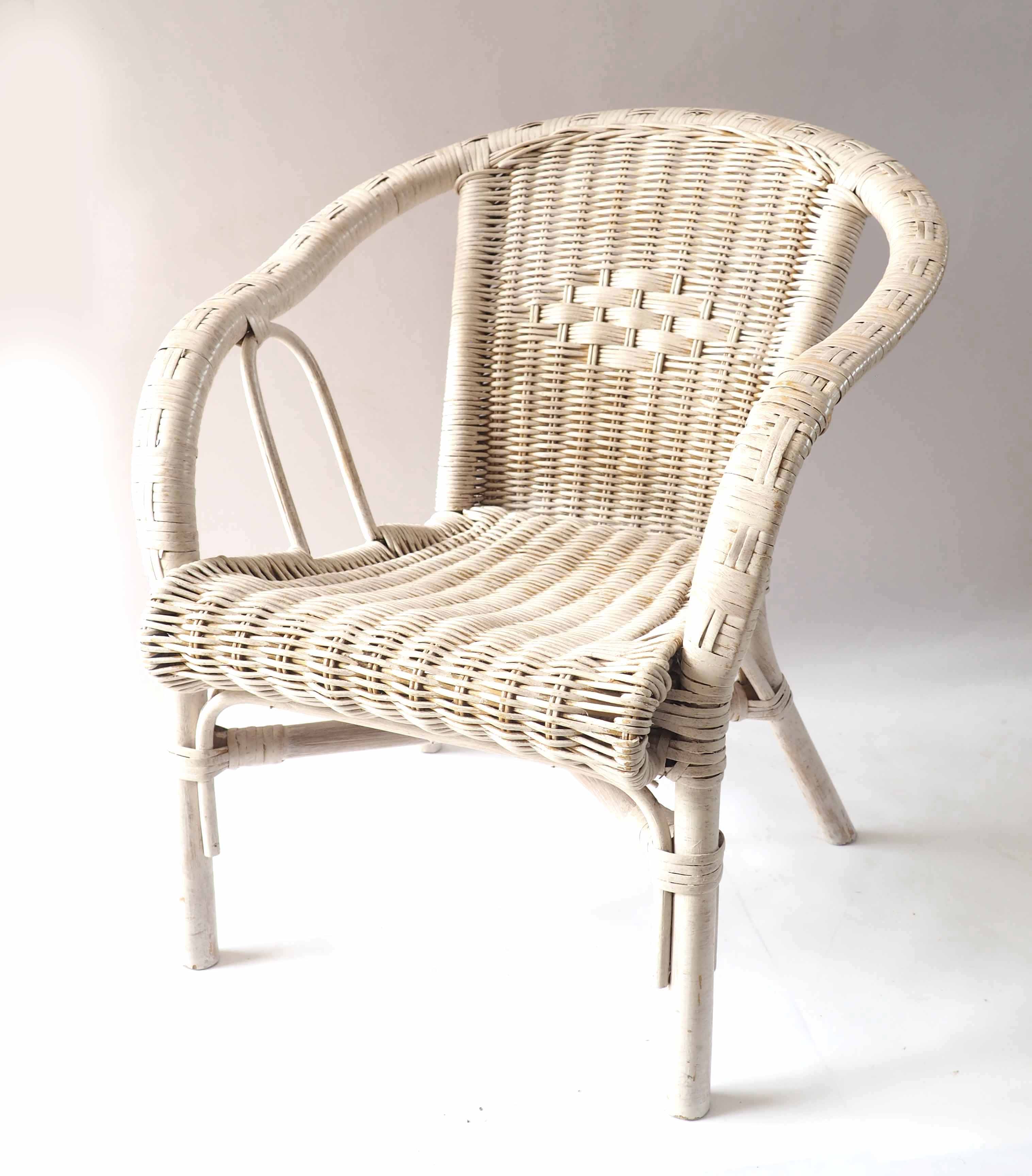Fauteuil rotin enfant blanc