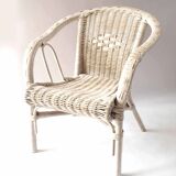 White rattan armchair for children