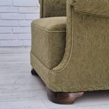 1960s, Danish vintage relax armchair, furniture cotton/wool, beech wood.