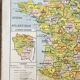 Old Vidal-Lablache map 301, 1950 - France, departments, rivers