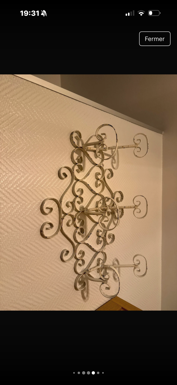 Vintage wrought iron coat rack