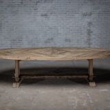 Oval Diamond table in old oak – 300 x 100 cm