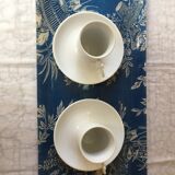 Duo de tasses et sous tasses à café S&P en porcelaine blanche