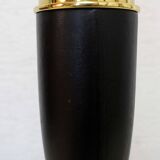 Pied de lampe de table Le Dauphin cuir et laiton