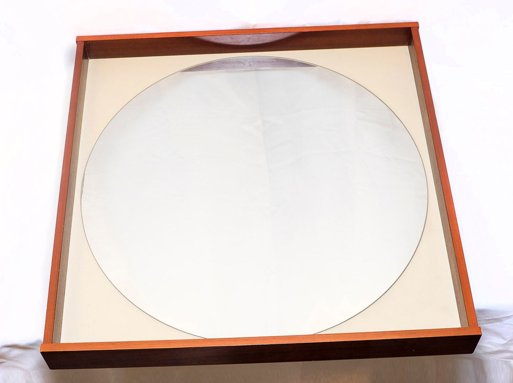 Vintage mahogany mirror 1970s 65x65cm