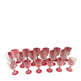 Superb set of 18 Cristal d’Arques glasses – 12 wine glasses + 6 tumblers