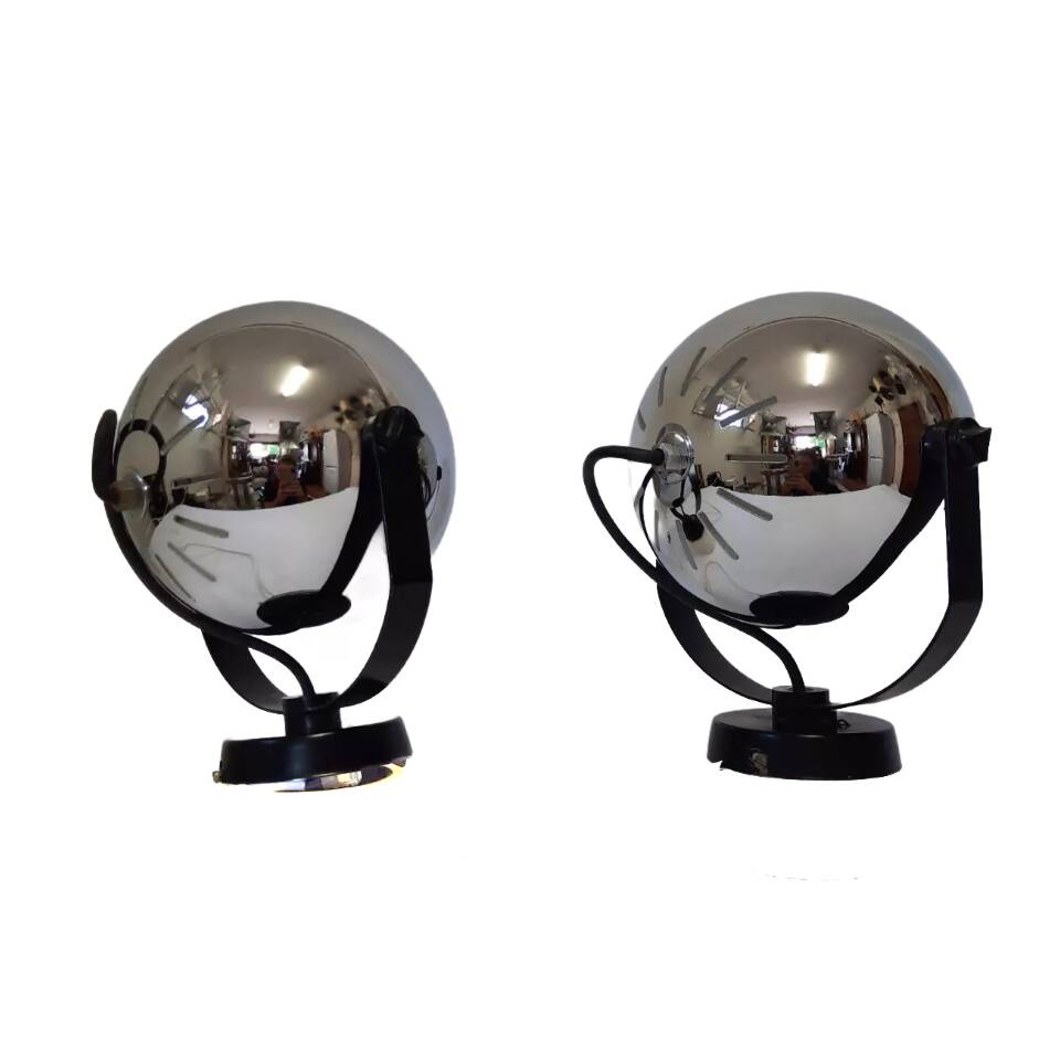 Altalite, adjustable chrome chrome spotlights couple, 70s